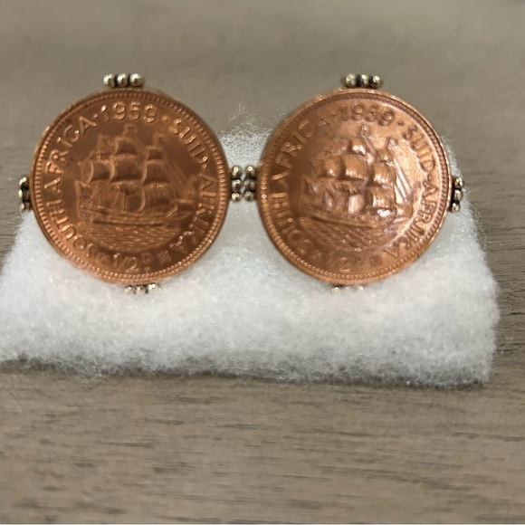 Vintage South Africa Penny Coin Cufflinks